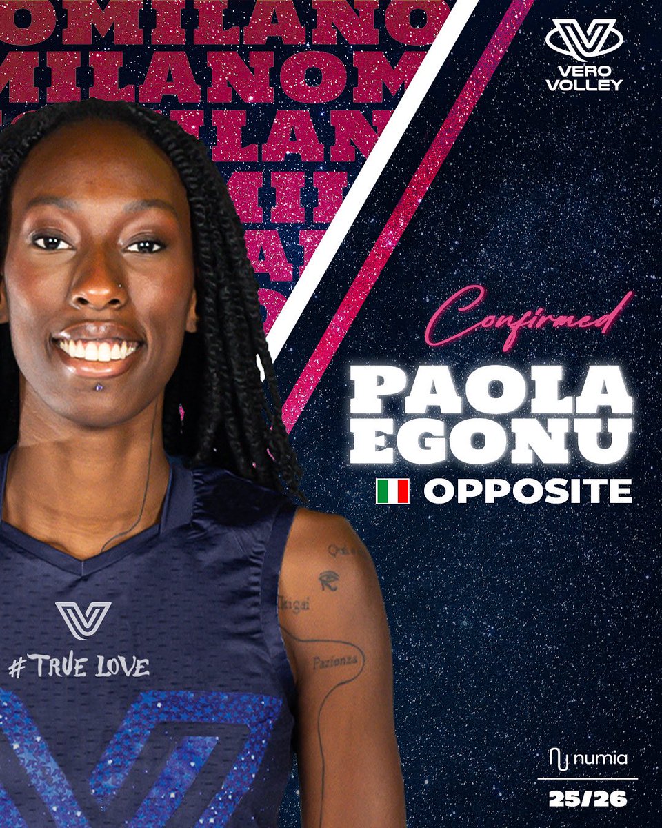 Vero Volley (@verovolley) on Twitter photo โ๐ป ๐๐๐๐
๐๐๐๐๐ <a href="/paola_egonu/">Paola Egonu</a> ๐ฎ๐น
La classe, la potenza e lโeleganza di ๐๐๐จ๐ฅ๐ ancora al servizio della Numia Vero Volley Milano ๐ฉท๐
#TrueLove ๐ซถ๐ป โ๐ป ๐๐๐๐
๐๐๐๐๐ <a href="/paola_egonu/">Paola Egonu</a> ๐ฎ๐น
La classe, la potenza e lโeleganza di ๐๐๐จ๐ฅ๐ ancora al servizio della Numia Vero Volley Milano ๐ฉท๐
#TrueLove ๐ซถ๐ป