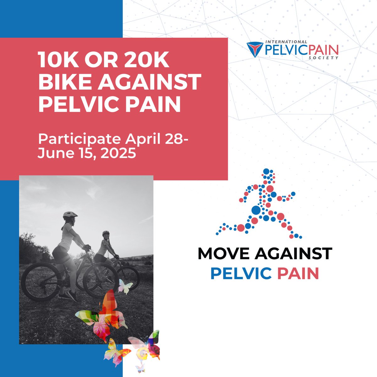 Pedal for those with pelvic pain!
Registration is OPEN for our 10K or 20K Bike Against Pelvic Pain events! Signing up to any event also gives you a chance at winning any of our fabulous MAPP raffle prizes 🎉

Register here: pelvicpain.org/resources/may-…
#MoveAgainstPelvicPain