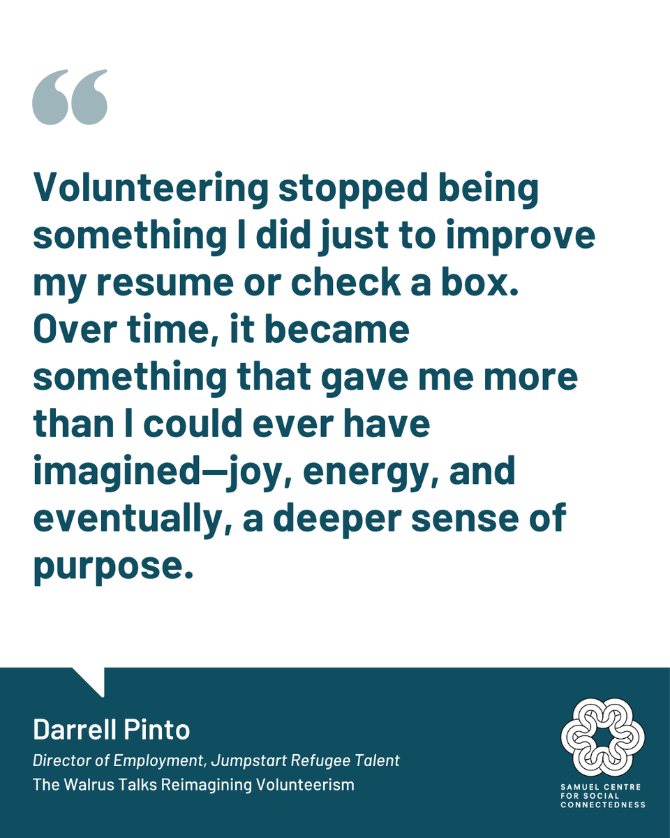 “Volunteering became something that gave me more than I could ever have imagined—joy, energy, and a deeper sense of purpose.”

At The Walrus Talks, Darrell Pinto shared how giving back transformed his life and perspective. Watch here: buff.ly/JTLpwVb