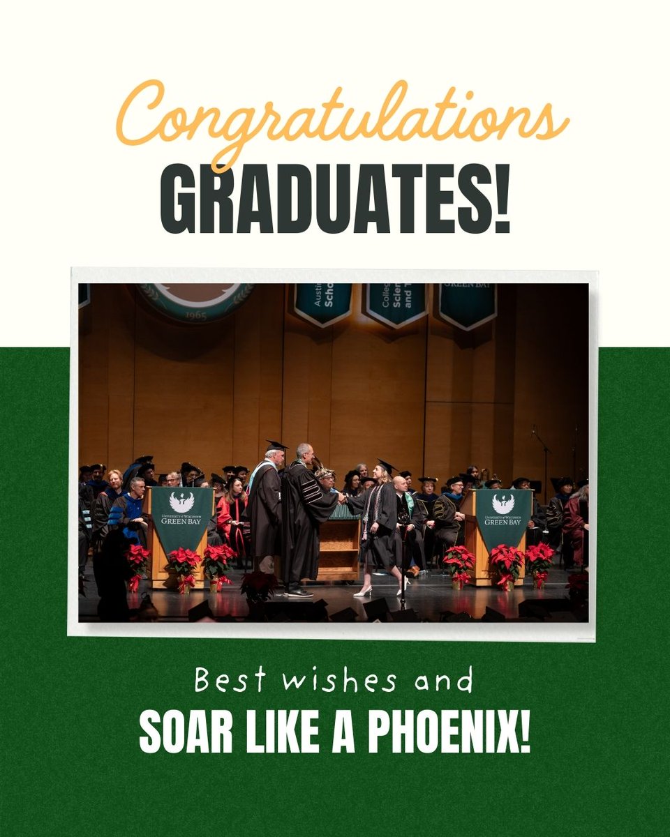 UW-Green Bay’s Spring Commencement is this Saturday, May 17th! Congratulations to all the graduates — Your achievements reflect years of dedication and perseverance. Wishing you success in all of your future endeavors.