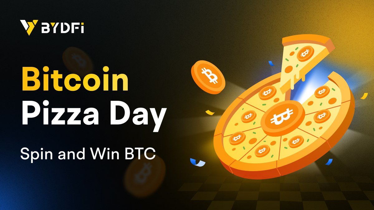 🍕 BYDFi x Bitcoin Pizza Day - Spin and Win BTC! 🍕 The Pizza Day Lucky Spin  is here! Complete tasks, spin the wheel, and win BTC & prizes worth  $30,000! ⏰