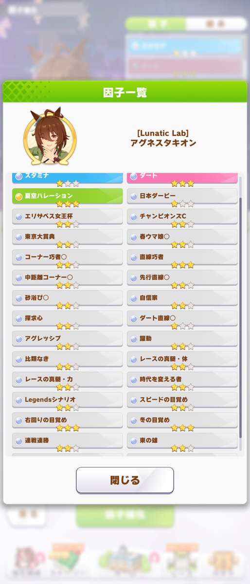 monomomonon's tweet photo. ダート3タキオン置いといたんでドンナ魔改造したい筋肉トレーナーの方はどうぞ
青はシナリオ因子付いてればどうにでもなる派の人なのでレポは使いませんそこに目を瞑ればまあまあな因子かと https://t.co/PQaYqXwxvK