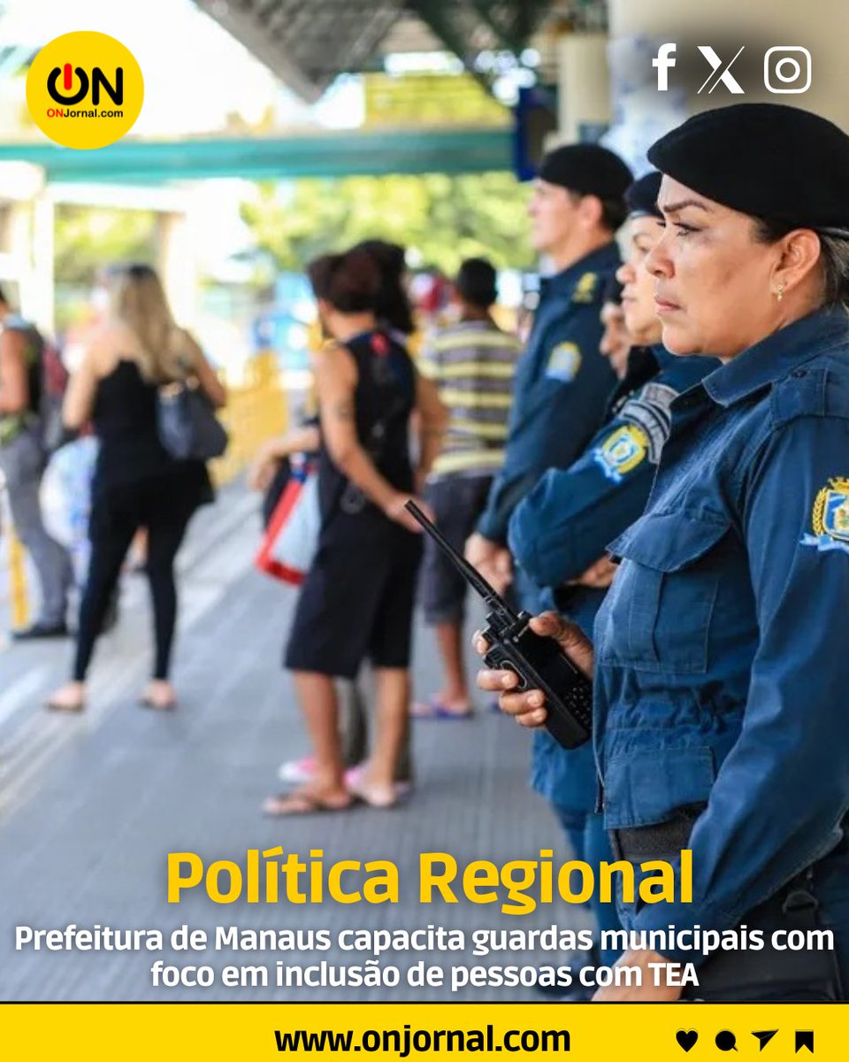 Onjornal1's tweet image. A #PrefeituradeManaus, por meio da #Semseg, realiza, nesta sexta-feira, 16/5, a #cerimôniadeformação dos #guardasmunicipais participantes do curso de capacitação sobre inclusão, suporte e acolhimento de #pessoascomTEA.

acesse:
onjornal.com/site/noticia/p…