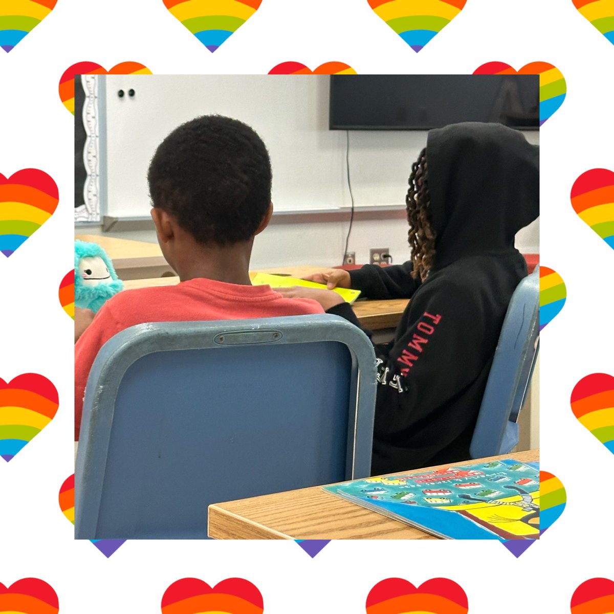 My heart was so full this morning as my 5th grade friend shared the book Giraffes with this 1st grade buddy! Fluent reading at its finest! #SmilesAllAround #SuperFRES