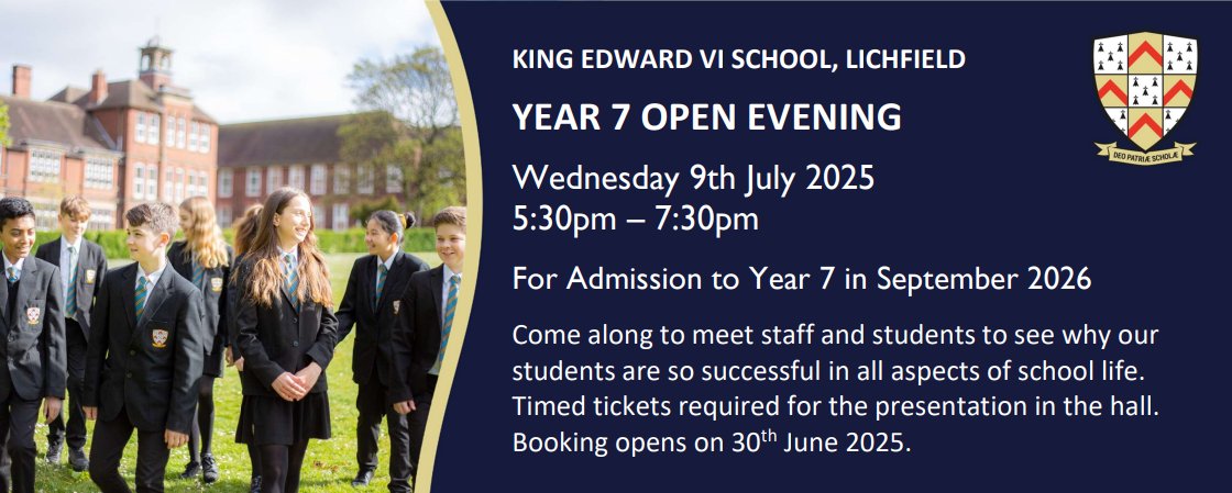 Our Open Evening for Year 5 Parents/Carers and Students will take place on Wednesday 9th July 2025, 5:30-7:30pm.

We can't wait to meet you!