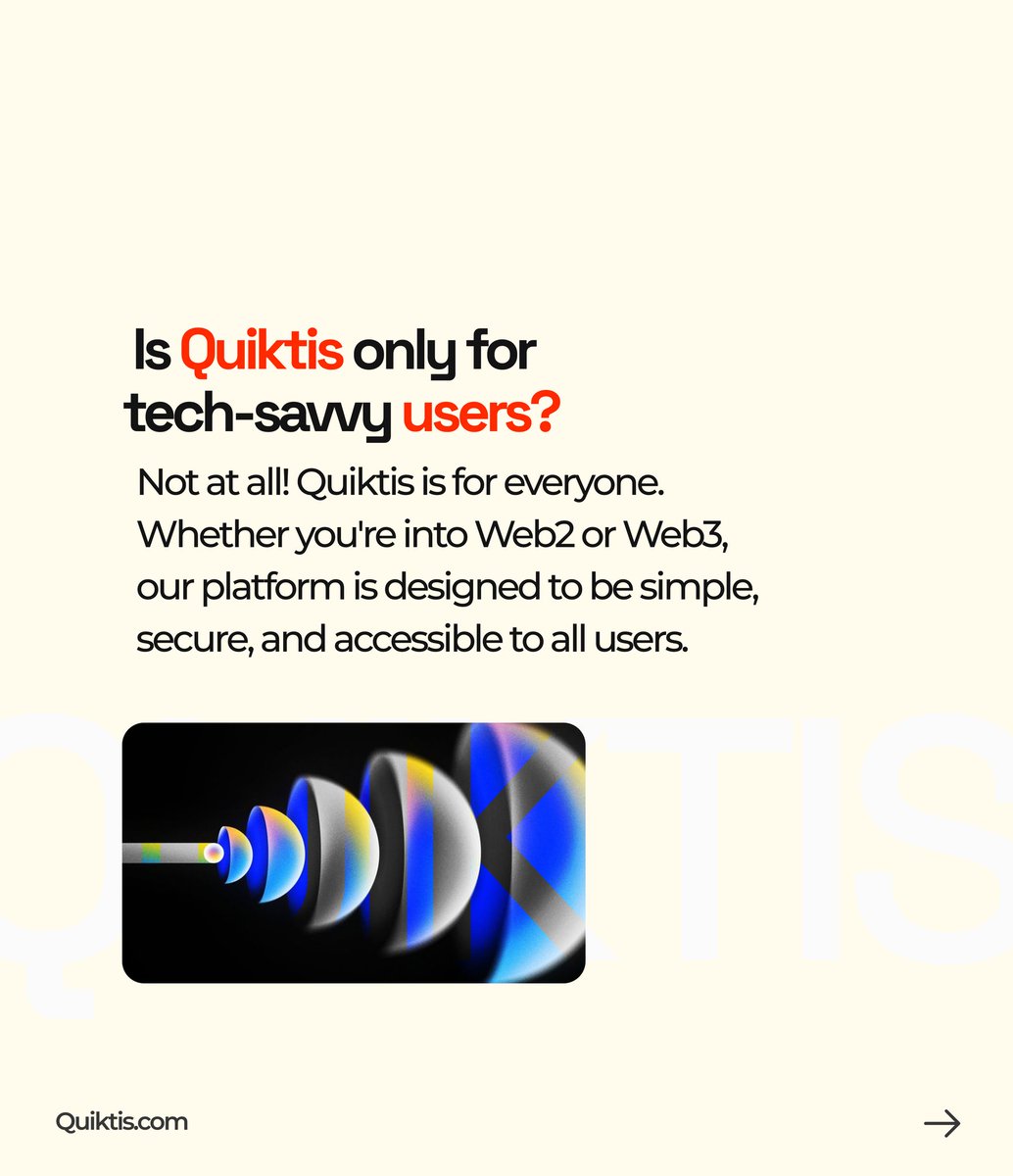 Quiktishq's tweet photo. Quiktis is almost here! Got questions? We’ve got answers. 👉 Swipe to see what’s coming!
#BlockchainTickets #FAQs
#EventTech #LiveEvents
#FutureOfTicketing #TicketingRevolution
#QuiktisRevolution https://t.co/d6shxncIKT