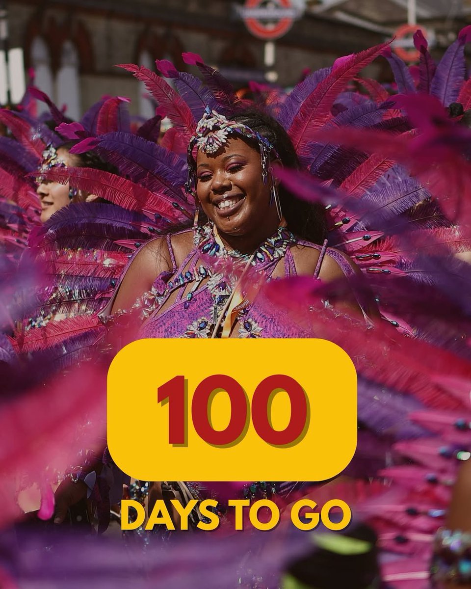 100 days to go until Notting Hill Carnival 2️⃣0️⃣2️⃣5️⃣