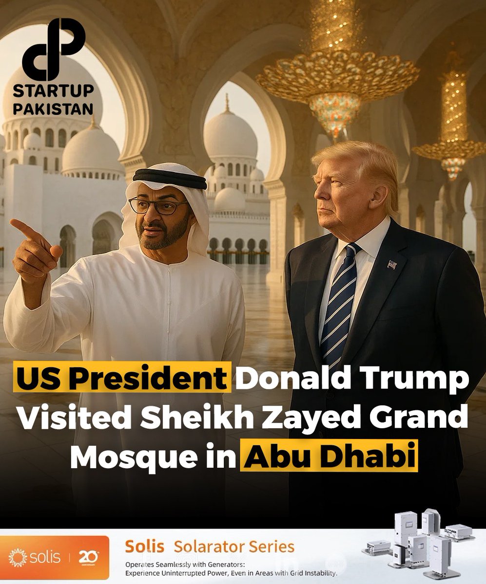 PakStartup's tweet photo. US President Donald Trump visited the Sheikh Zayed Grand Mosque in Abu Dhabi during his official trip to the UAE. 

Image is just for reference.

#DonaldTrump #UAEVisit #SheikhZayedMosque #AbuDhabi #USUAE #SheikhKhaled https://t.co/ofoE7KcDYQ