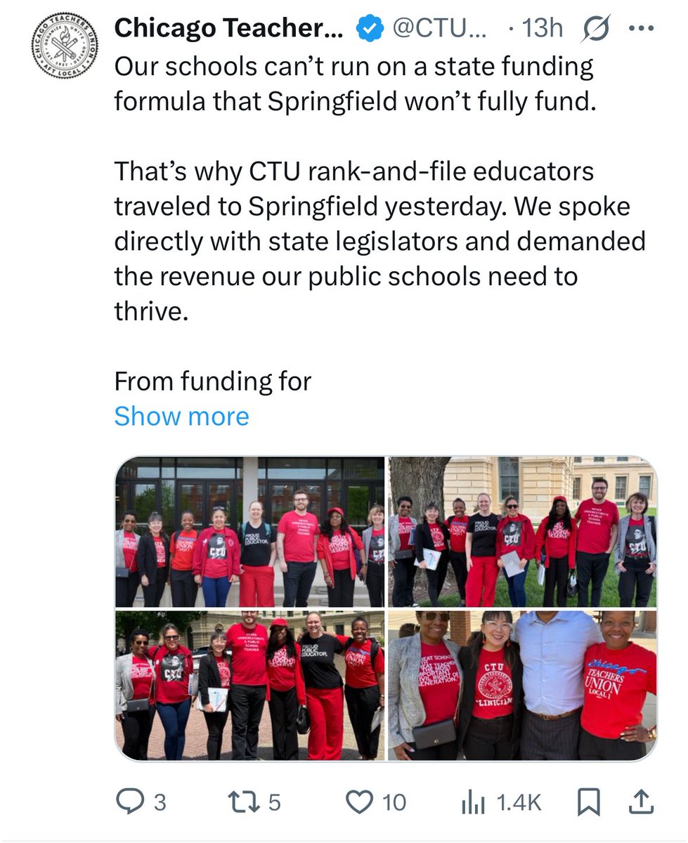 IlliniJen's tweet photo. If $114K and $1.5B isn’t enough for @CTULocal1, what exactly is “fully funded”?
Asking for a taxpayer.

#Chicago #Education #NoSympathy #RewardingFailure