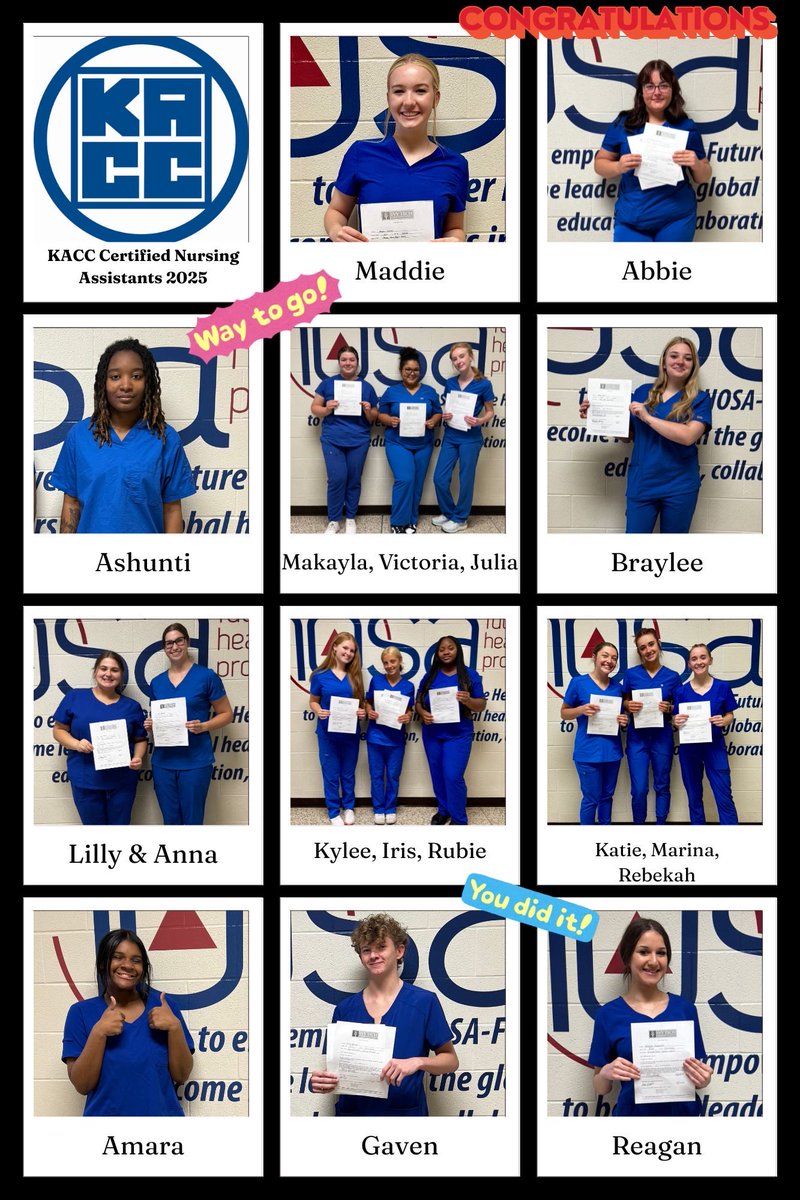Congratulations!! These CNA students passed their state CNA license exams and are now licensed Certified Nursing Assistants in the state of Indiana. We are proud of you!