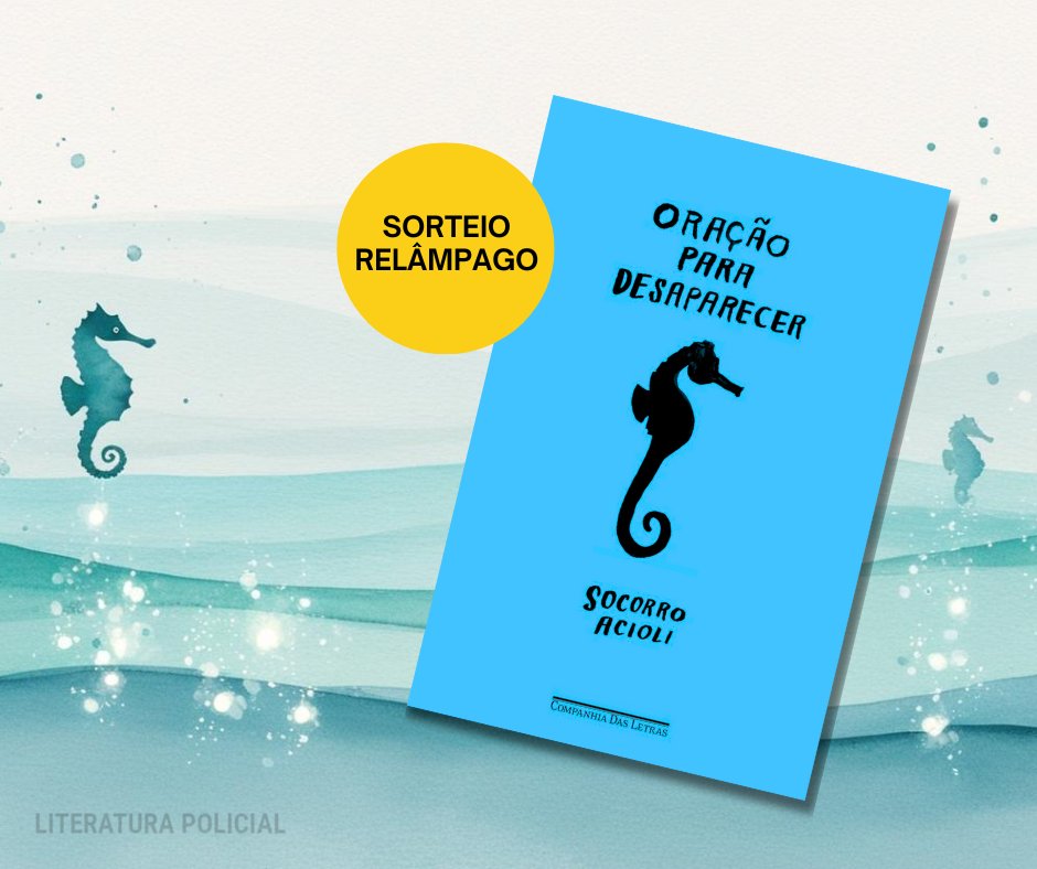 literapolicial's tweet photo. ⚡ SORTEIO RELÂMPAGO
Valendo um exemplar de Oração para Desaparecer (Socorro Acioli).

REGRAS
• Seguir @literapolicial
• Curtir e RT nesse tweet (sem citar)
⚠ RT NO TWEET FIXADO
• Comentar EU QUERO
• Morar no BR 

 ✅ Resultado hoje (16), no final do dia. Boa sorte 🙂 https://t.co/Q7oZEB9QxS