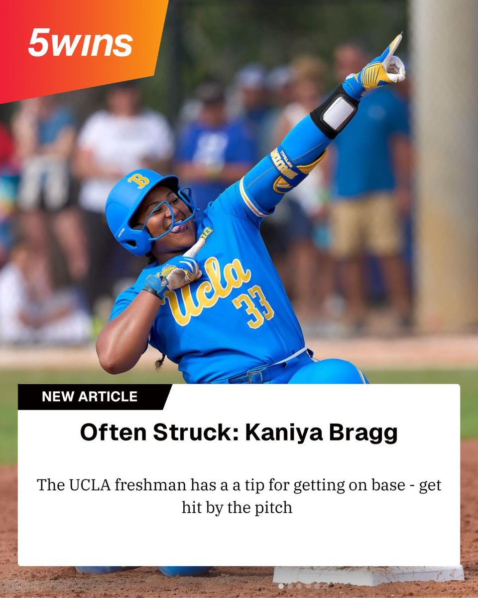 Kaniya Bragg finds a way to get on base, no matter the price.

buff.ly/roWuWn2