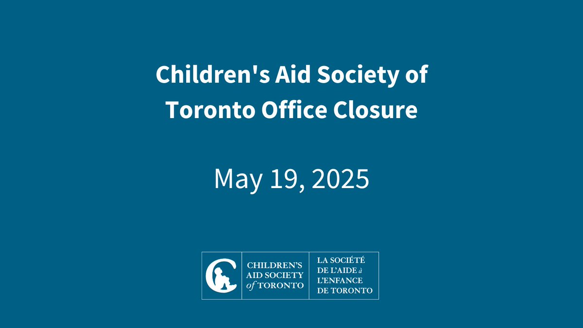 Our offices will be closed on Monday, May 19, however, our phone lines will remain open. If you have a concern about the safety or well-being of a child or youth, please call us at 416 924 4646, 24 hours a day.