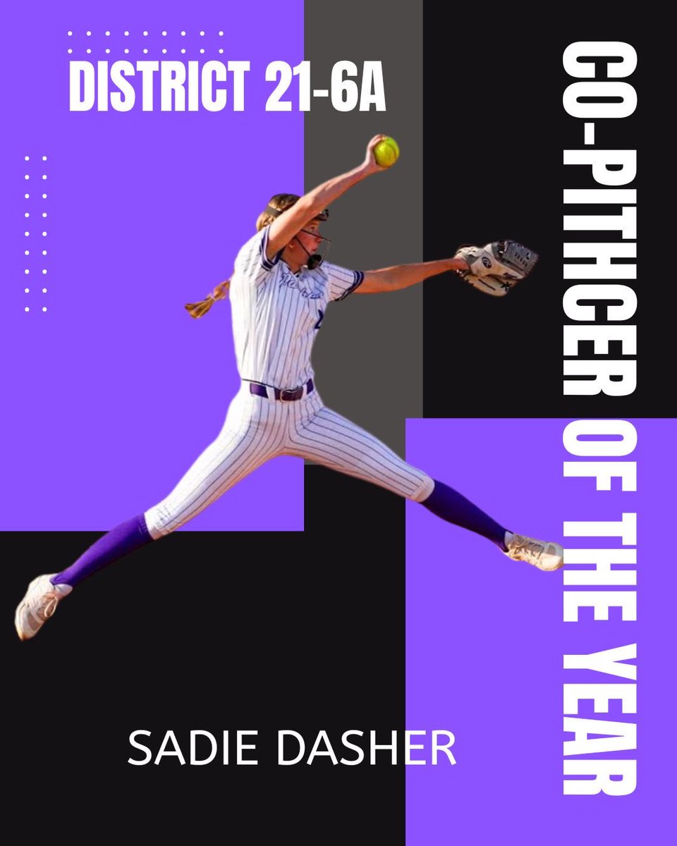 Congrats <a href="/dasher_sadie/">Sadie Dasher</a> 💜

21-6A PITCHER OF THE YEAR