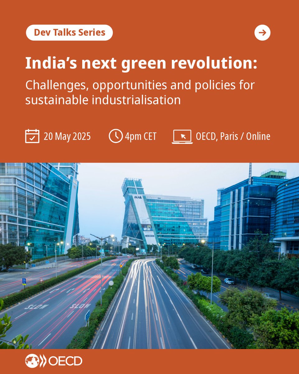 OECD Development (@oecddev) on Twitter photo Join our next #DEVTalks with Prof. Nagesh Kumar (<a href="/nageshkum/">Nagesh Kumar, PhD</a>) to explore India’s path to sustainable growth, industrialisation and its #ViksitBharat2047 vision.
📅 20 May | 16:00 CEST 📍 Paris / Online
🔗 Register to attend in person or online.⤵️ Join our next #DEVTalks with Prof. Nagesh Kumar (<a href="/nageshkum/">Nagesh Kumar, PhD</a>) to explore India’s path to sustainable growth, industrialisation and its #ViksitBharat2047 vision.
📅 20 May | 16:00 CEST 📍 Paris / Online
🔗 Register to attend in person or online.⤵️