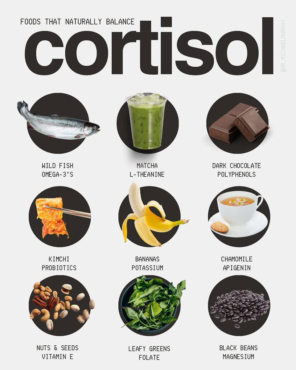 Stress less, eat smarter! 🧘‍♀️ Incorporate foods like dark chocolate, fatty fish, and leafy greens to help keep cortisol in check and your mood in balance.