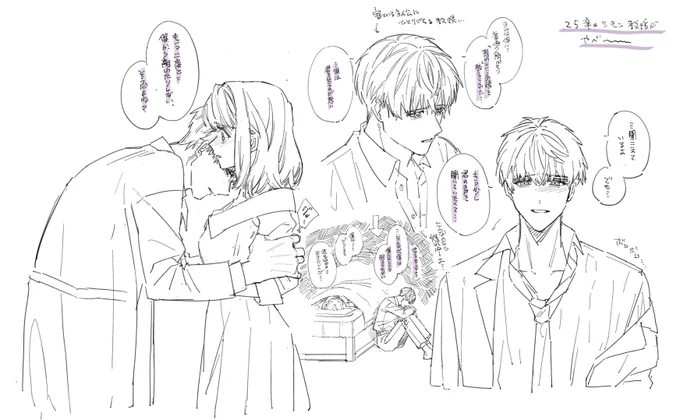 1期25章のシモン主(というかシモン)がすごかったので覚え描きしたやつ。ネタバレなのでセンシティブ設定しておく。 