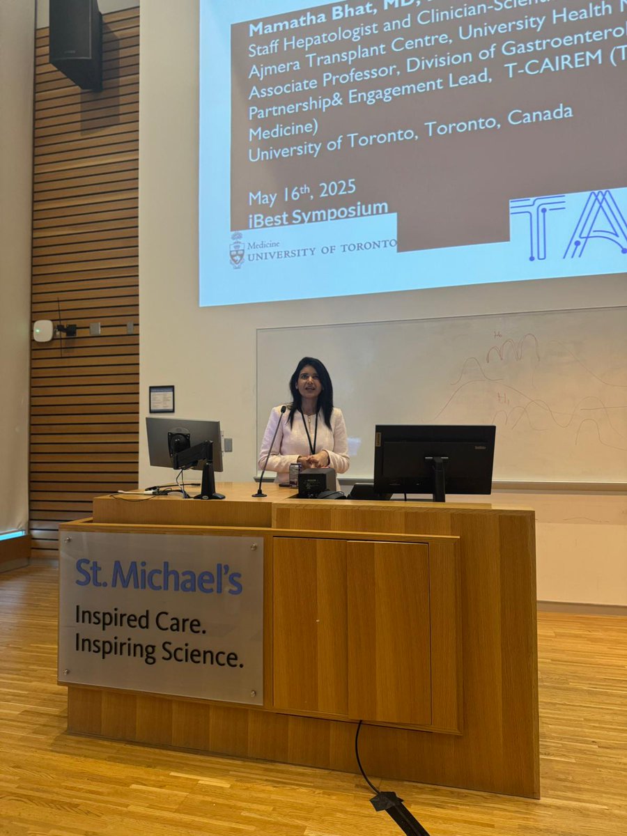 MichaelKolios's tweet image. Excellent poster session inspired by creativity, rigor, & passion on display at today’s poster session at the @iBESTResearch symposium. Followed by exceptional talk on AI & the fascinating clinical applications by Dr. Mamatha Bhat @MamathaBhat3, including liver transplantation!