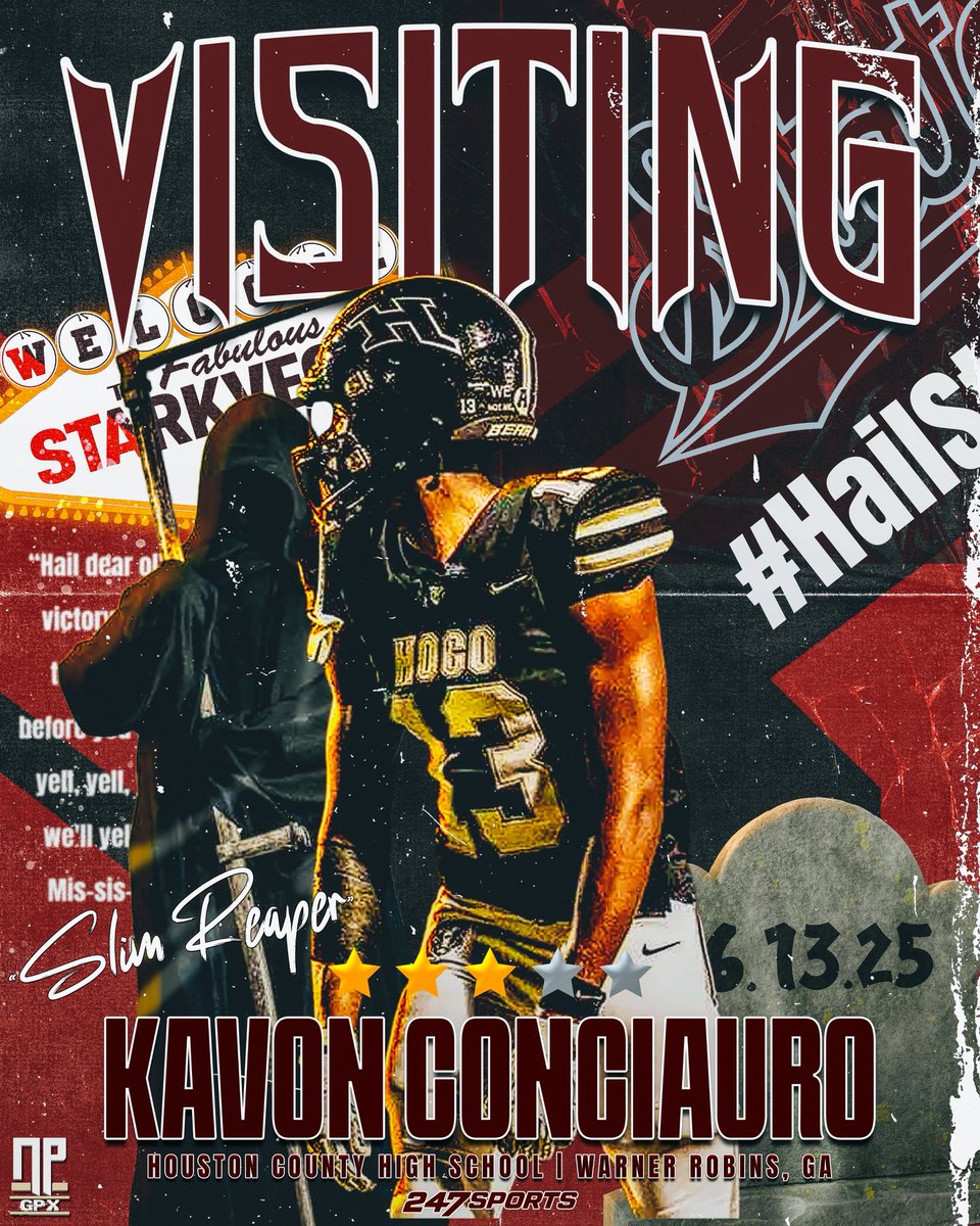 NPGPX Design (@nathanpurvis) on Twitter photo Kavon “Slim Reaper” Conciauro (<a href="/kantguardvon/">Kavon “Slim Reaper” Conciauro</a>), the class of 2026 <a href="/247Sports/">247Sports</a> 3⭐️ wide receiver from Houston County High School (Warner Robins, GA), will officially visit Mississippi State on June 13. #HailState
Rion Young (<a href="/MacCorleone74/">Rion (Ree-un) Young</a>) has the latest: Kavon “Slim Reaper” Conciauro (<a href="/kantguardvon/">Kavon “Slim Reaper” Conciauro</a>), the class of 2026 <a href="/247Sports/">247Sports</a> 3⭐️ wide receiver from Houston County High School (Warner Robins, GA), will officially visit Mississippi State on June 13. #HailState
Rion Young (<a href="/MacCorleone74/">Rion (Ree-un) Young</a>) has the latest: