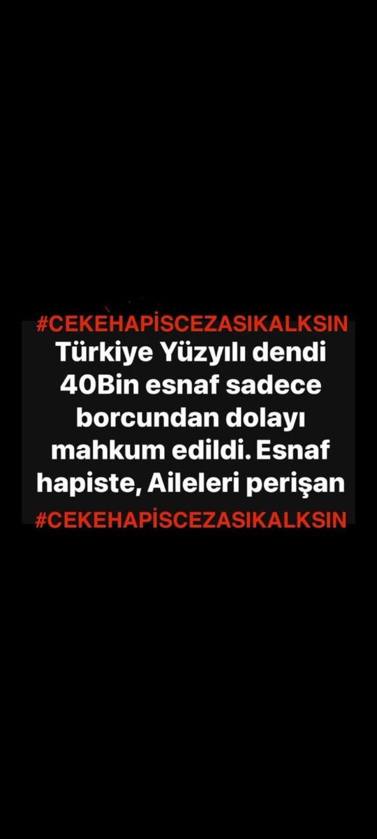 <a href="/avabdullahguler/">Abdullah Güler</a> <a href="/valisimsek/">Yılmaz Şimşek</a> <a href="/hakanaksu058/">Hakan AKSU 🇹🇷</a> <a href="/rukiye_toy/">Rukiye Genç Toy</a> <a href="/avabdullahguler/">Abdullah Güler</a> 

Esnaf 22 aydır cezaevinde çaresiz
Suçlu değil borcluyuz sesimizi duyun görmezden gelmeyin bizi 
<a href="/adalet_bakanlik/">T.C. Adalet Bakanlığı</a> 
<a href="/yilmaztunc/">Yılmaz TUNÇ</a> 
<a href="/RTErdogan/">Recep Tayyip Erdoğan</a> 
<a href="/Akparti/">AK Parti</a>
#ÇEKEHAPİSCEZASIKALKSIN
#COVİTYasasıAfDeğil
ANAYASAL HAKTIR.
#YargıPaketiNerede