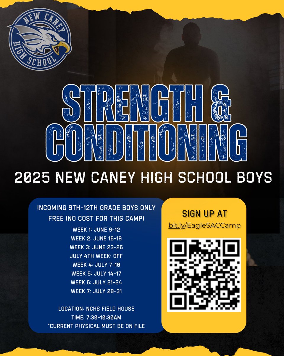 Sign up for our New Caney Strength &amp; Conditioning today! 🏀🦅
