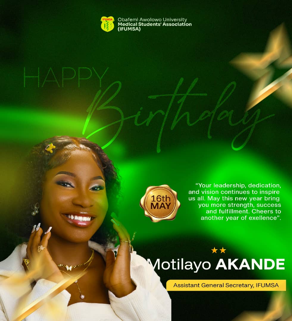 Happy Birthday to our amazing Assistant General Secretary, Akande Motilayo!

Your dedication, brilliance, and positive energy never go unnoticed. Thank you for keeping things running smoothly and always showing up with a smile.
Here's to a year filled with success, growth, and...