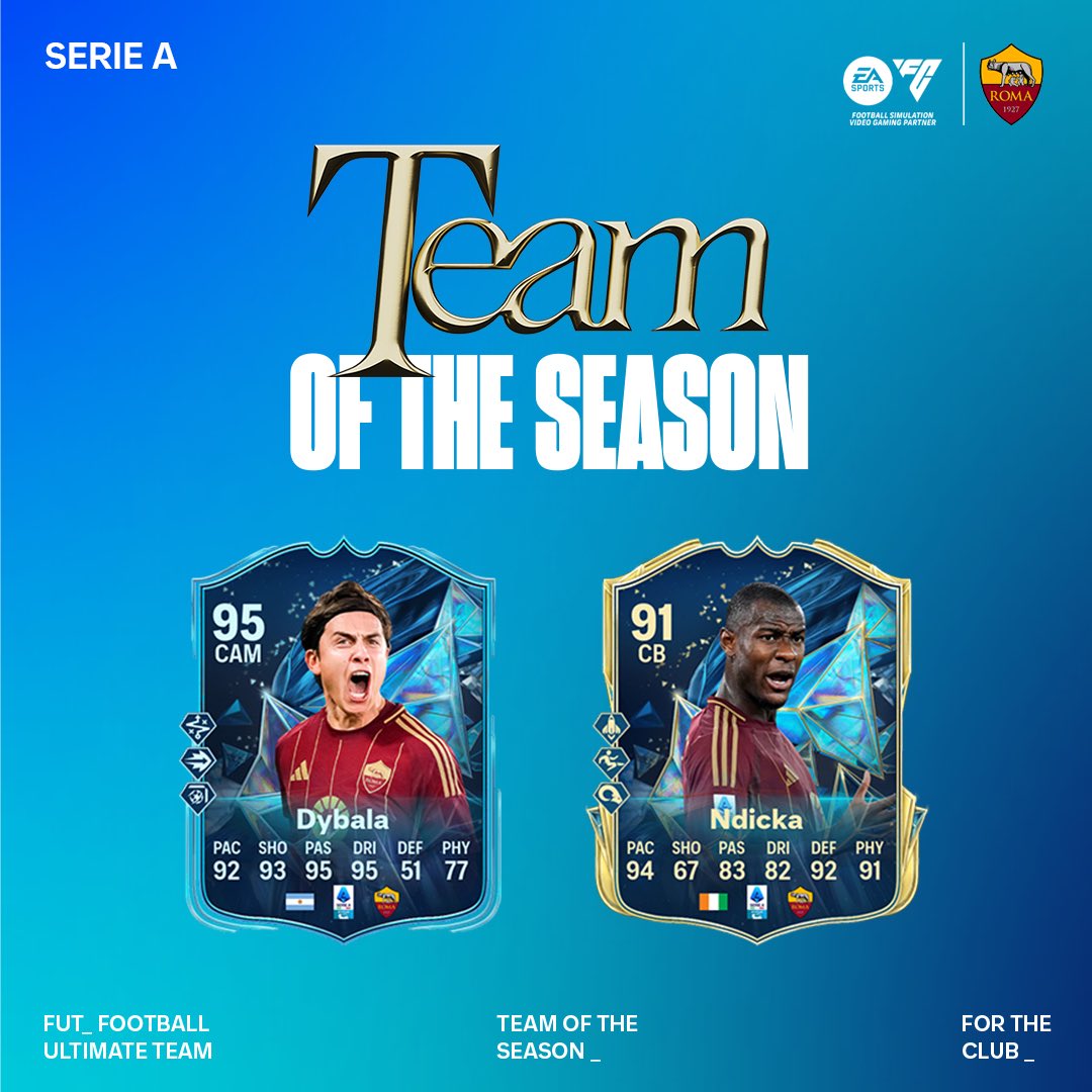 AS Roma English (@asromaen) on Twitter photo La Joya & The Rock 💎🪨
Check out the Giallorossi in the Serie A TOTS 💛❤️
ea.com/it-it/games/ea…
#TOTS <a href="/EASPORTSFC/">EA SPORTS FC</a>
#ASRoma La Joya & The Rock 💎🪨
Check out the Giallorossi in the Serie A TOTS 💛❤️
ea.com/it-it/games/ea…
#TOTS <a href="/EASPORTSFC/">EA SPORTS FC</a>
#ASRoma