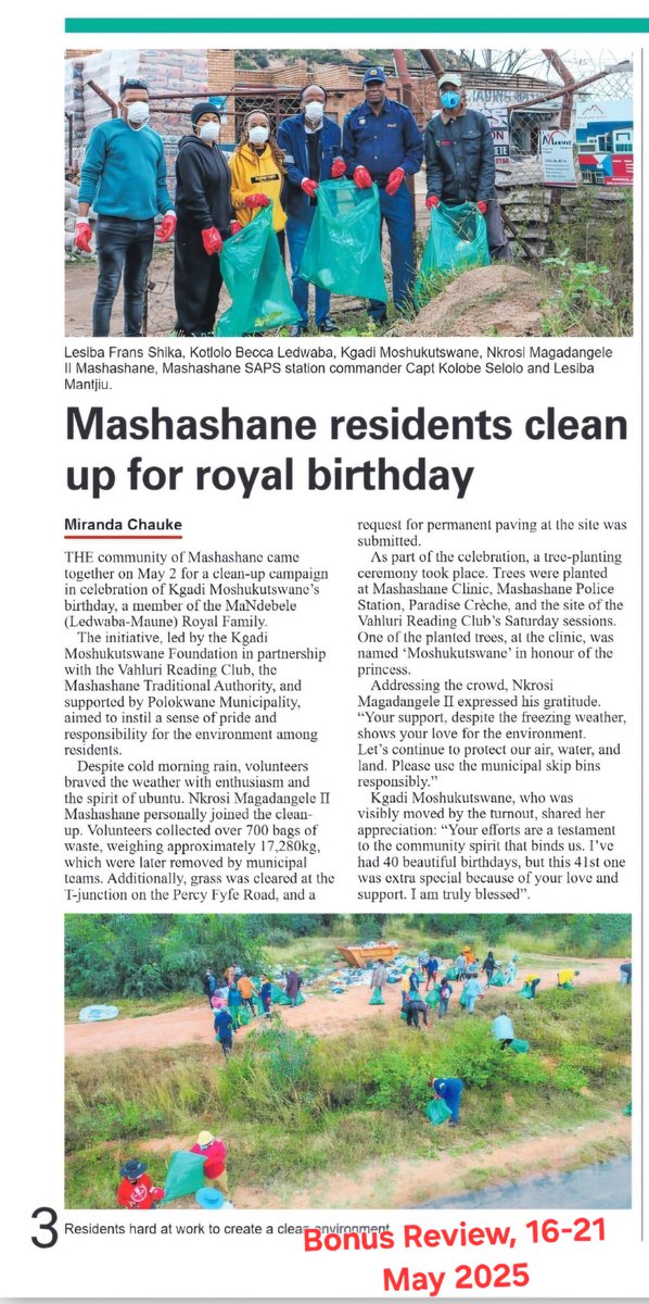 MaleselaB's tweet photo. #Mashashane4All #CommunityUnite #KeepMashashaneClean #CleanUpCampaign #GlobalGoals #SDG4 #SDG6 #SDG8 #SDG11 #SDG15 @PolokwaneReview https://t.co/6HvnJ4fQbd