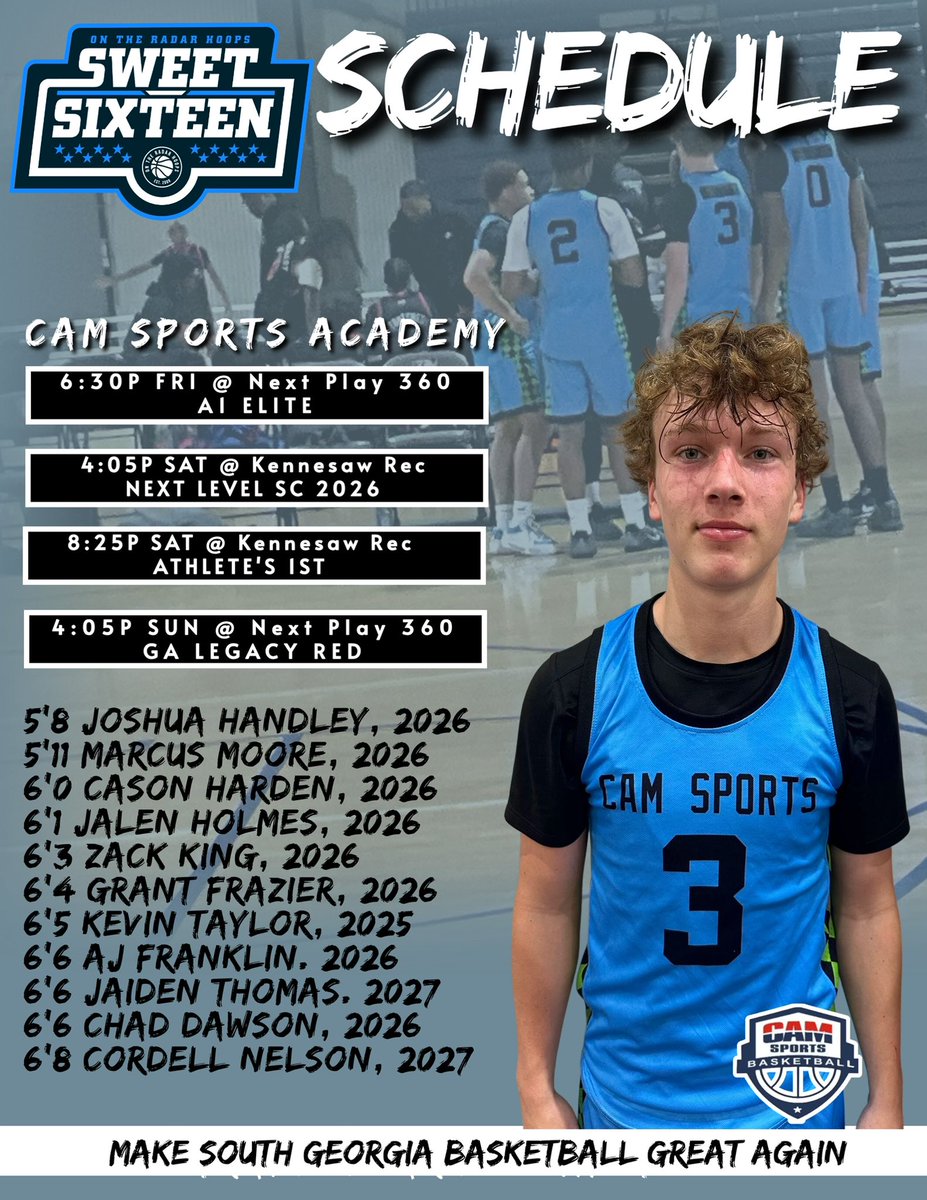 Here’s our schedule…