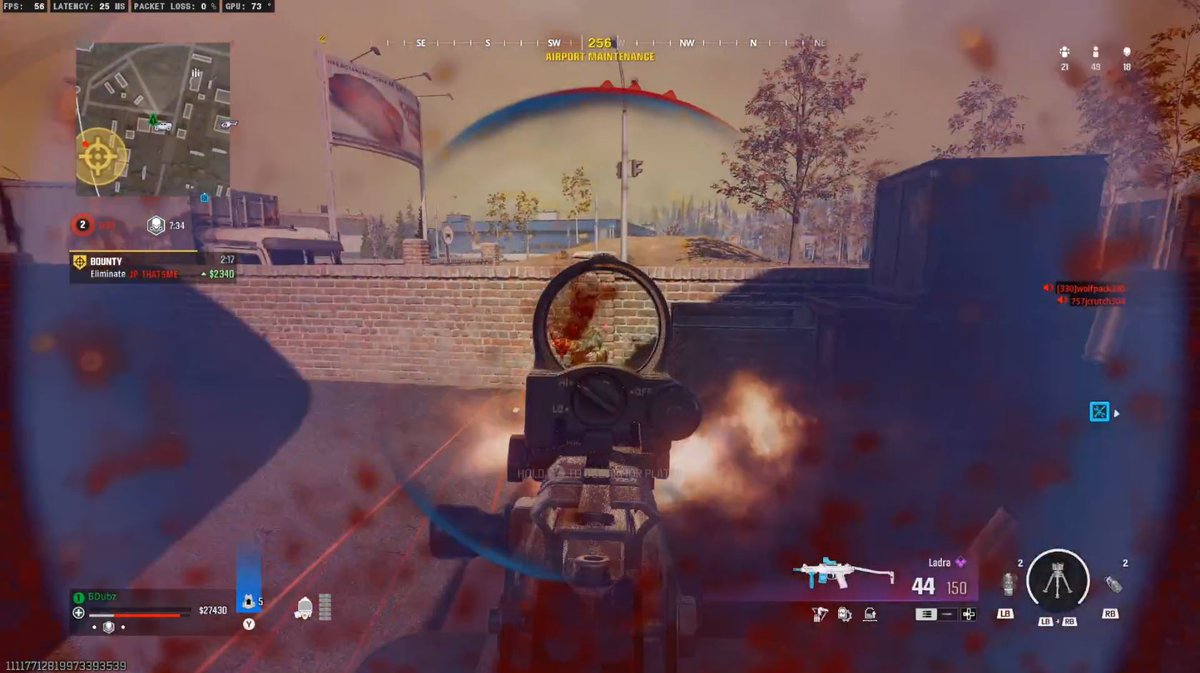 bdubz_live's tweet photo. Sometimes I legitimately lose a gunfight. 

Most times I lose a gunfight because my frames drop to 56. https://t.co/tXtyNqEhoA