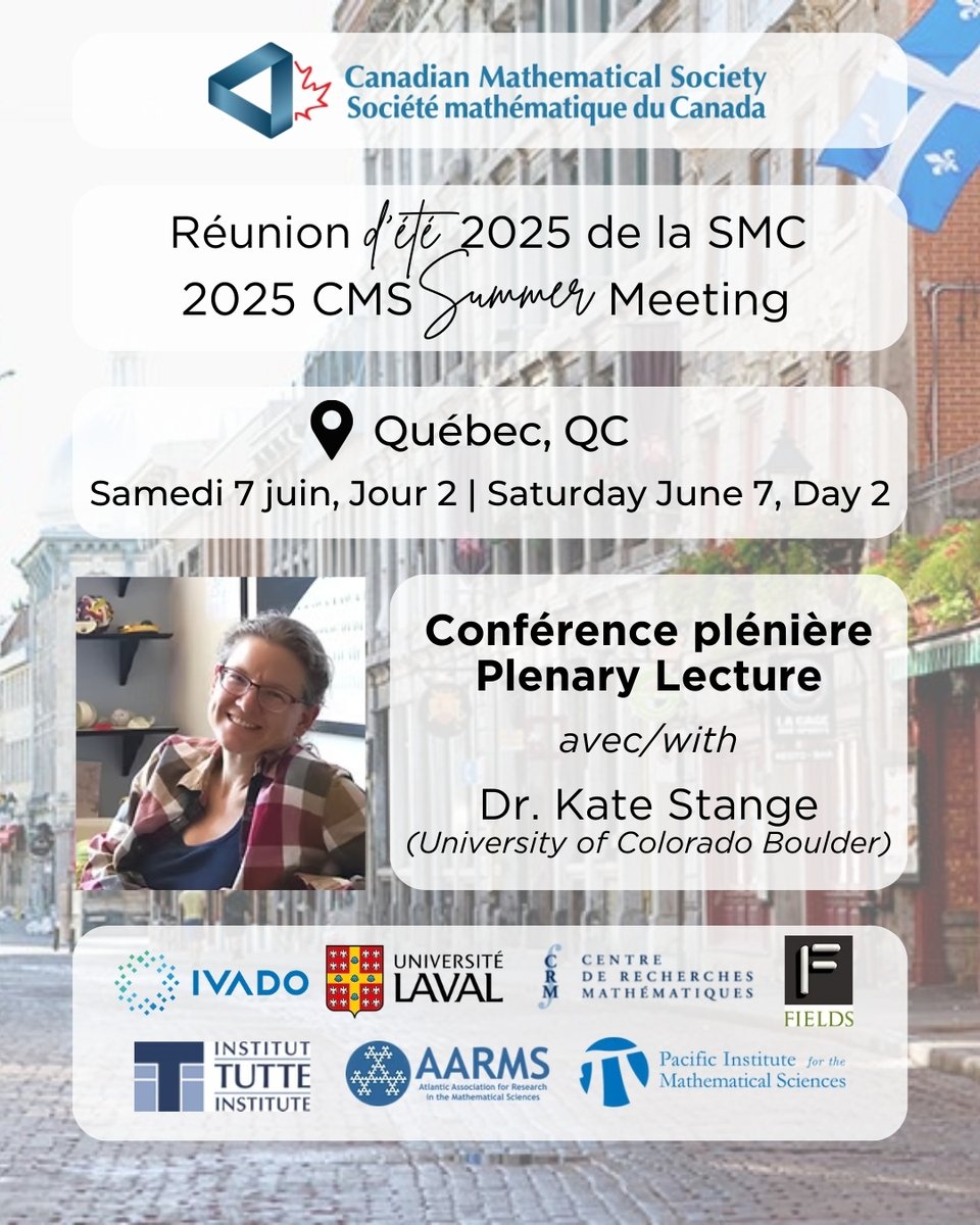Rejoignez-nous dans la salle VCH 2850 à 11h pour la conférence plénière de la Dre Kate Stange.

Join us in room VCH 2850 at 11am for Dr. Kate Stange's Plenary Lecture.