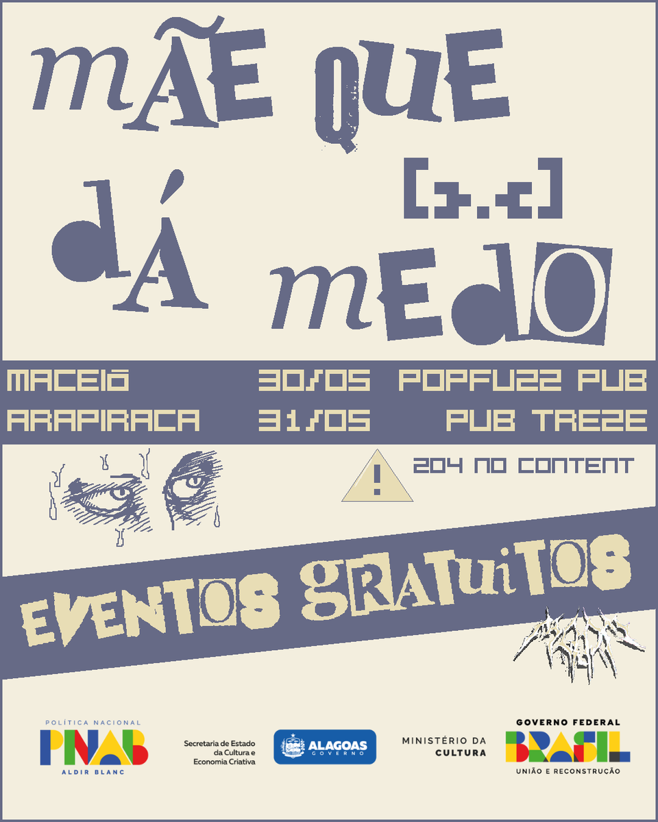 medomae's tweet photo. SHOWS GRATUITOS ESSE MÊS!

O projeto é realizado com recursos da Política Nacional Aldir Blanc (PNAB), do Governo Federal, através do Ministério da Cultura (Minc), operacionalizado pelo Governo de Alagoas, por meio da Secretaria de Estado da Cultura e Economia Criativa (Secult). https://t.co/nnUaGVO6eS