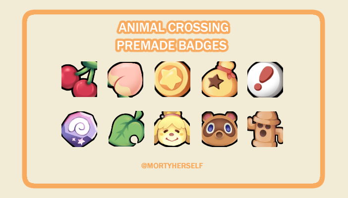 mortyherself's tweet photo. Animal Crossing P2U badges now available on my VGen and Etsy shop ♡*ﾟ✿  

https://t.co/qBWxkc8hTK
https://t.co/POIDc3Z5rF

#AnimalCrossing #ACNH #twitchbadges #subbadges https://t.co/CsJ98ys4dN