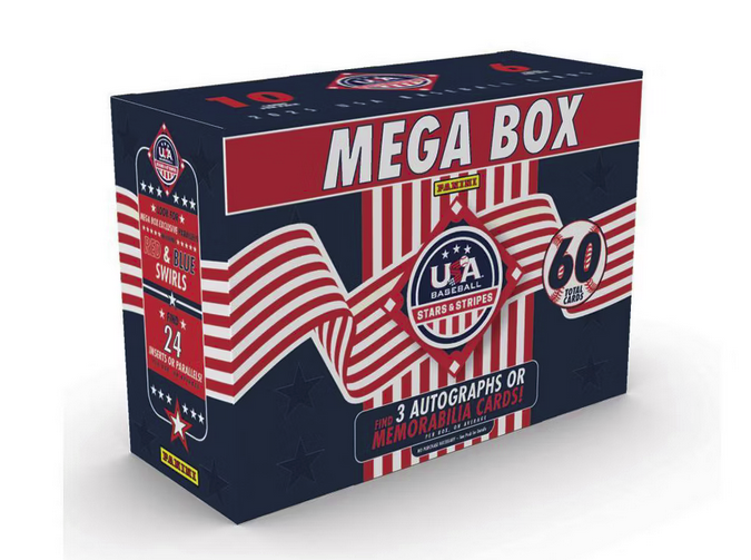 HobbyRecap's tweet photo. 2025 Panini USA Baseball Stars &amp; Stripes Trading Card Mega Box #ad 

$44.99

➡️https://t.co/HuF5TEWeKi https://t.co/pv1PYBVSrE