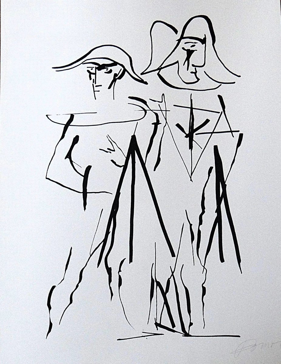 Julio Pomar, original signed lithograph, the 2 #harlequins #circus world #ClownShow  Portuguese painter #JulioPomar #Portugal #artists 
 marieartcollection.etsy.com/listing/182467…