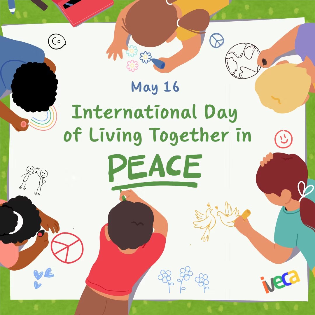 May 16 is International Day of Living Together in Peace! 🕊️ #IVECA exemplifies the essence of the day by transforming #GlobalEducation into a journey of #Empathy, #InterculturalUnderstanding, and #Collaborative problem-solving. 

Read more👉tinyurl.com/TogetherinPeace
#GCED #SDGs