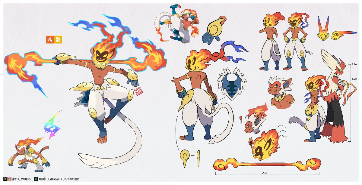 POKEMON MEGA INFERNAPE
New update design + reference sheet
Type: fire/fighting
Abilitie: huge power or Iibero
