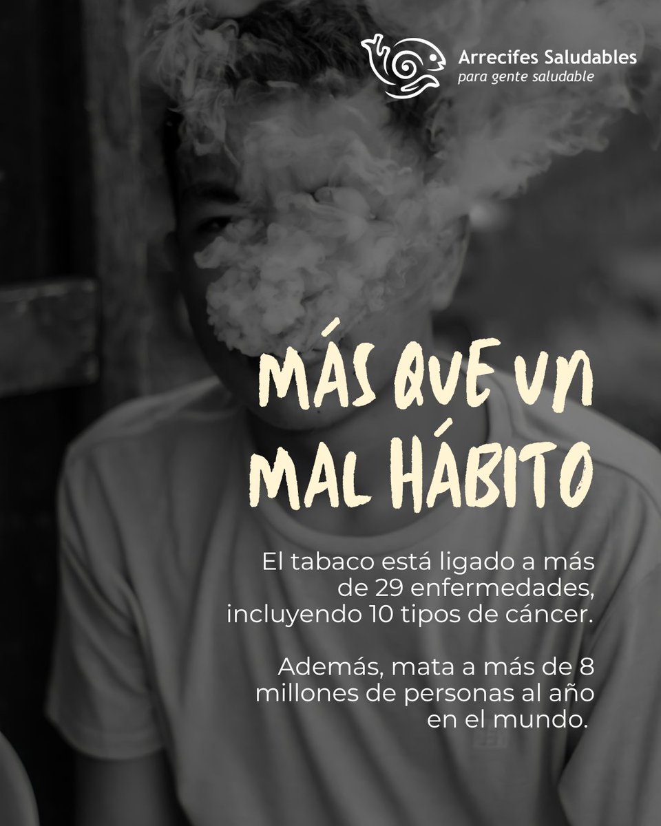 🚭 Cada colilla contamina hasta 50L de agua dulce. Este 31 de mayo, di no al tabaco y sí a la vida. 🌊 #DíaMundialSinTabaco #SinColillas