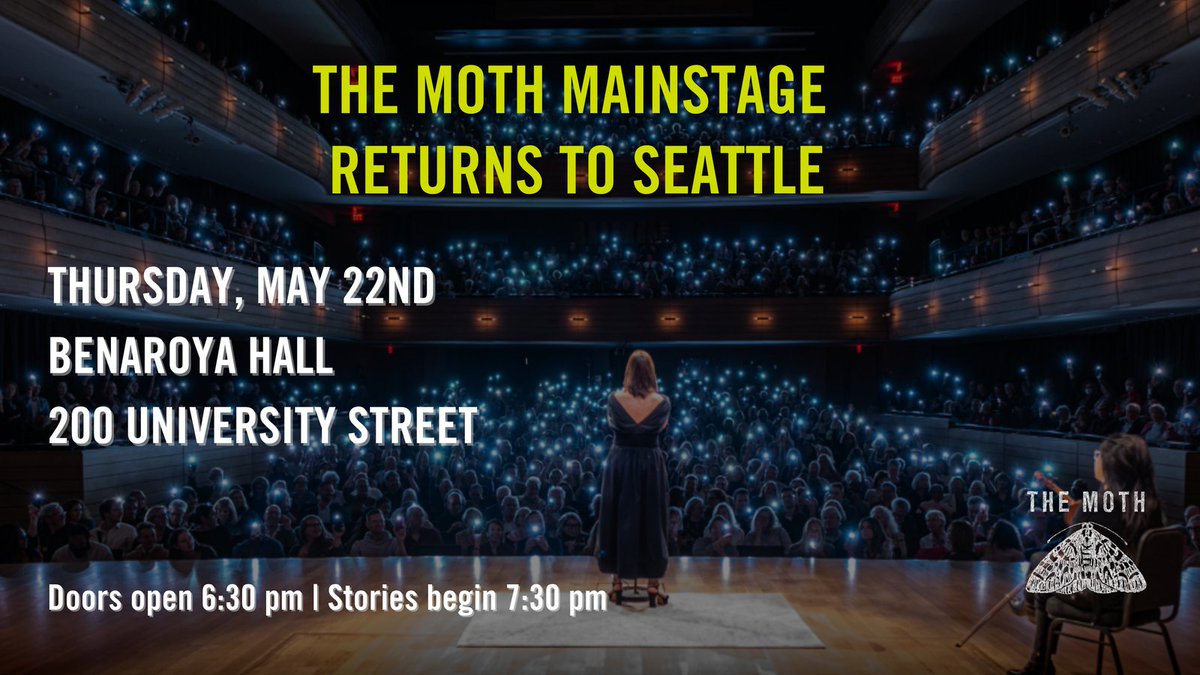 This Thursday, The Moth Mainstage presents comedians, storytellers, and field specialists to tell personal stories with no notes at this live recording.

Additional details about the show available at benaroyahall.org.

New tickets just released!