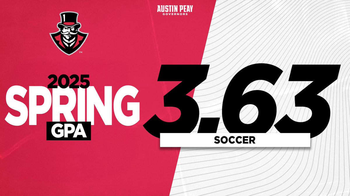 Make that 2⃣4⃣-straight semesters with a 3⃣.0⃣ GPA!🎩⚽️

#GovsGetBetter | #LetsGoPeay