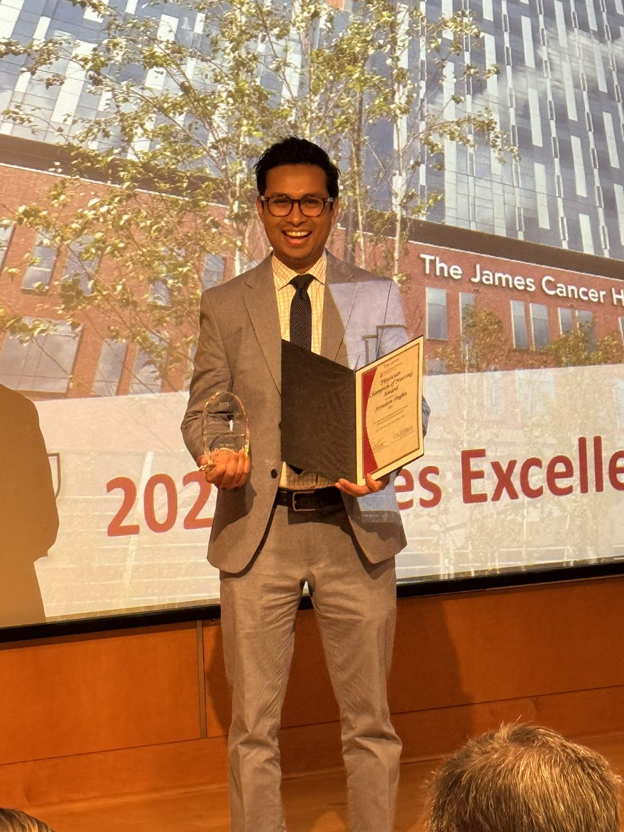 Congratulations to alum and Outpatient Clinical Lead Dr AJ Singha for being recognized as the 2025 <a href="/OSUCCC_James/">The James</a> Physician Champion of Nursing!
