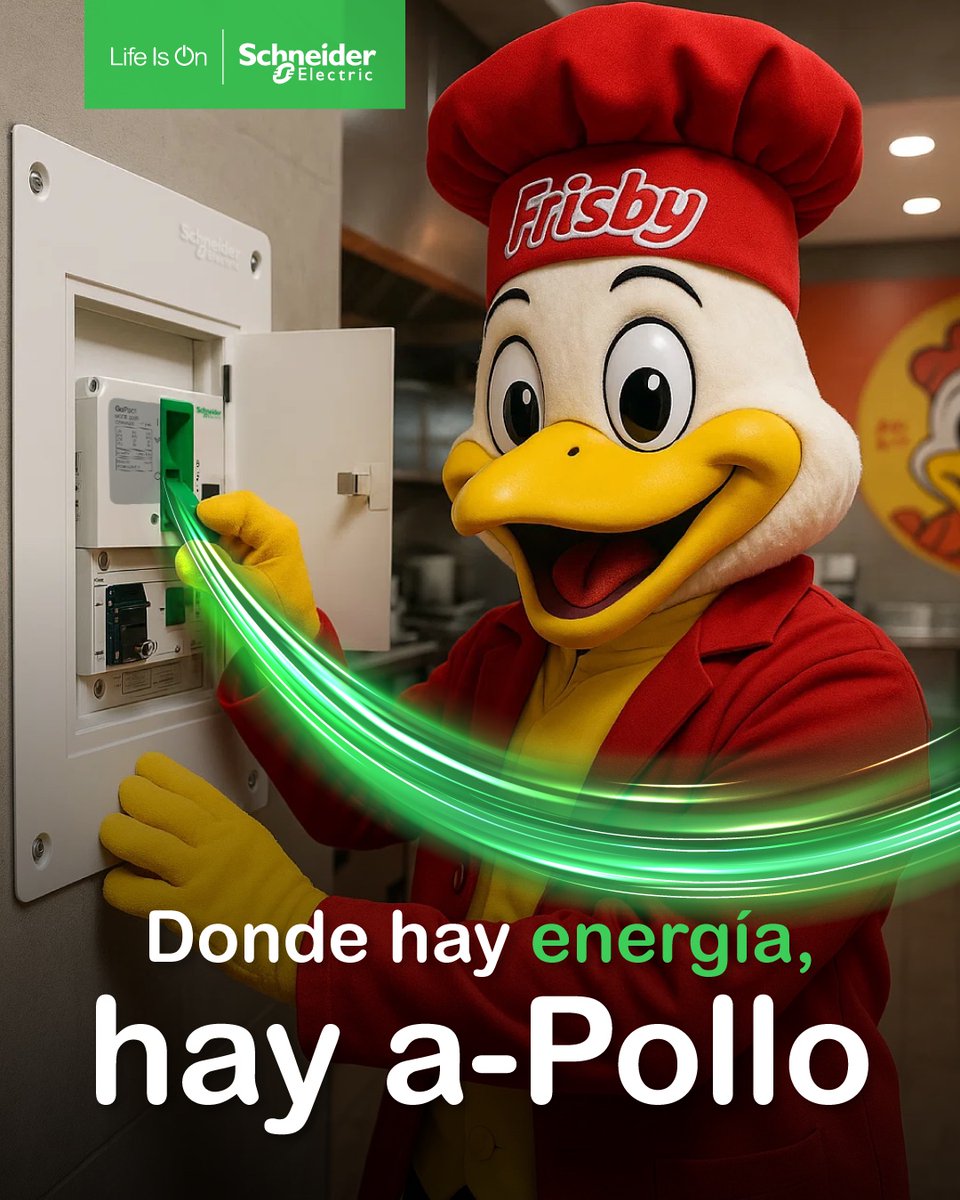 🔌🐔 Donde hay energía, hay a-Pollo

En Schneider Electric no solo conectamos circuitos, también nos conectamos con lo que es auténtico 💚
Hoy nos unimos al a-pollo de marcas colombianas que respaldan a Frisby, una marca hecha con historia, sabor y corazón. Porque lo original no