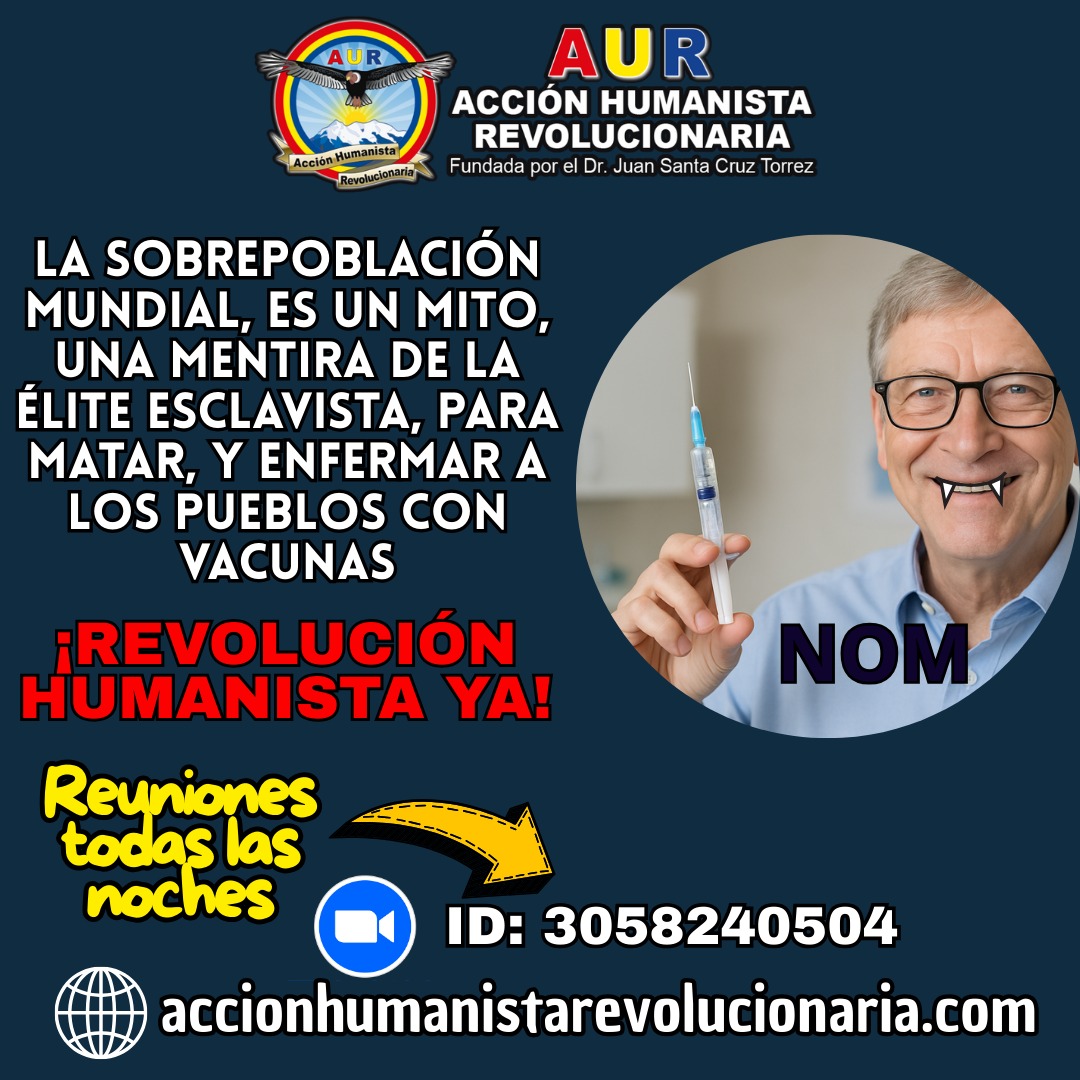 aur_ecuador's tweet photo. La mentira descarada de la #ÉLITEESCLAVISTADELNOM  de que existe una sobrepoblación mundial les da la capacidad demencial de MATAR, y ENFERMAR con las #Vacunas
#ENHYPEN #ValeriaMarquez #Cannes2025 #Eurovision #eurovisiongr
https://t.co/yusH5NIytS https://t.co/d0nD0ffkr8