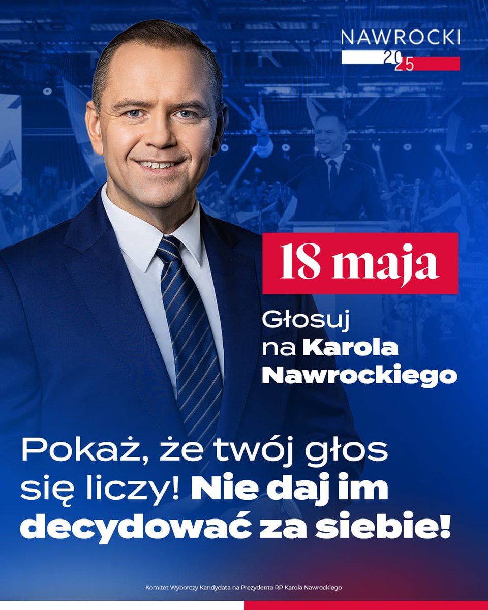 W najbliższą niedzielę głosujemy na Karola Nawrockiego! Po pierwsze Polska, po pierwsze Polacy! 🇵🇱 #Nawrocki2025
