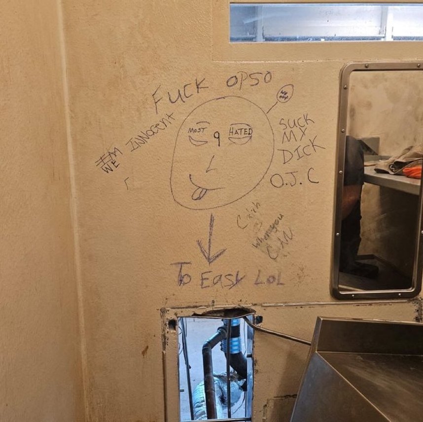 🇺🇸 | LO ÚLTIMO: 11 reclusos escaparon de la prisión de Nueva Orleans; la policía dice que uno de ellos fue recapturado.

Una foto muestra el agujero por el que escaparon los reclusos: "¡Qué fácil, jaja!", dice uno de los mensajes colgados en la pared. 

10 reclusos siguen