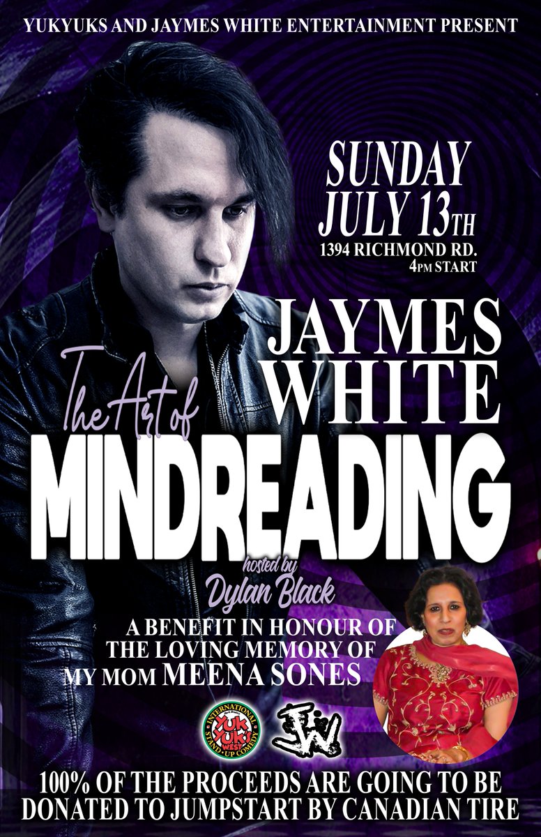 ANNOUNCING! Sunday, July 13th at 4pm! The Art of Mind Reading with Jaymes White! Jaymes will demonstrate ancient mindreading techniques, culminating in a recreation of the world famous oracle act. Hosted by <a href="/dylanblackradio/">Dylan Black</a> of <a href="/boomottawa/">boom 99.7</a>! Tickets yukyuks.com/?action=club.c… #Ottawa