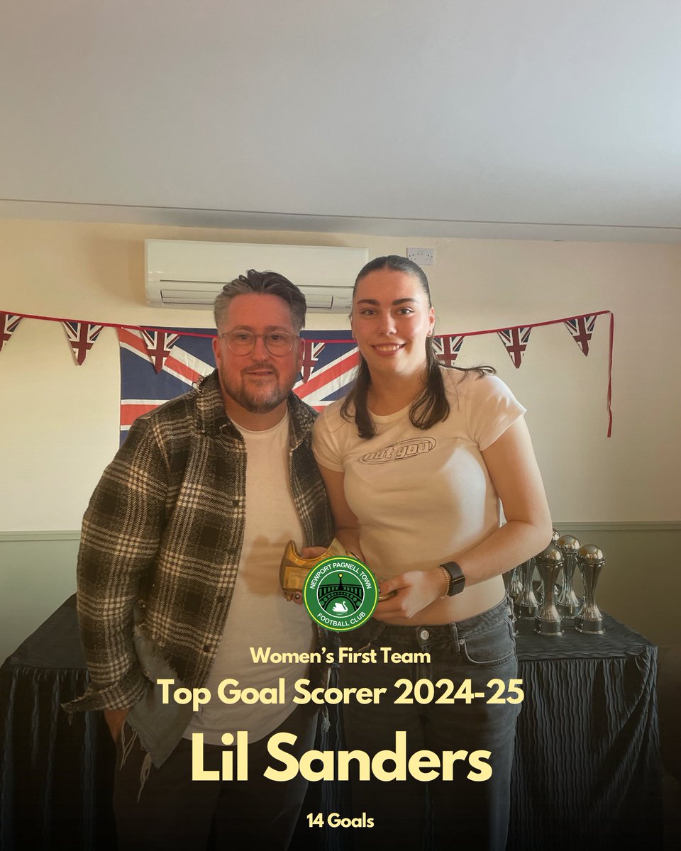 Women's First Team Top Goal Scorer - Lil Sanders (14 goals)

#NPTFC #EndOfSeasonAwards #NewportPagnellTown #TheSandwichShack