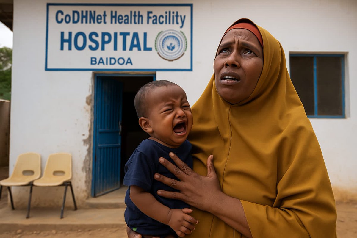 CODHNET's tweet photo. 800,000 displaced in Baidoa, Somalia.
Clinics are closing. Mothers give birth alone. Babies die—not only from disease, but from hunger and a broken system.

Help CoDHNet provide emergency care, nutrition &amp; mobile clinics.
Donate: https://t.co/QhMumudbKY
#CoDHNet #SaveLives https://t.co/kuEIC8o3Dj