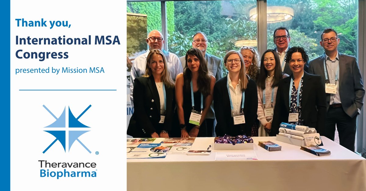 Theravance Biopharma (@theravancebio) on Twitter photo Grateful to have attended, participated in, and sponsored the International MSA Congress in Boston, hosted by <a href="/MissionMSA/">Mission MSA</a>. Inspiring days full of learning, connection, and commitment to the MSA community. Thank you to all who made it happen! #MSA2025 Grateful to have attended, participated in, and sponsored the International MSA Congress in Boston, hosted by <a href="/MissionMSA/">Mission MSA</a>. Inspiring days full of learning, connection, and commitment to the MSA community. Thank you to all who made it happen! #MSA2025