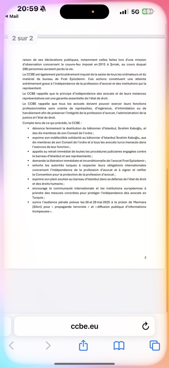 pettiti laurent (@laurentpettiti) on Twitter photo Déclaration de soutien du CCBE au barreau d’Istanbul et de son Bâtonnier. Luttons <a href="/CCBEinfo/">CCBE</a> <a href="/Conf_Batonniers/">ConférenceBâtonniers</a> <a href="/CNBarreaux/">Conseil national des barreaux - les avocats</a> <a href="/Avocats_Paris/">Avocats de Paris</a> <a href="/DBFBXL/">DBF</a> Déclaration de soutien du CCBE au barreau d’Istanbul et de son Bâtonnier. Luttons <a href="/CCBEinfo/">CCBE</a> <a href="/Conf_Batonniers/">ConférenceBâtonniers</a> <a href="/CNBarreaux/">Conseil national des barreaux - les avocats</a> <a href="/Avocats_Paris/">Avocats de Paris</a> <a href="/DBFBXL/">DBF</a>